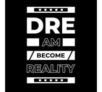 rêve devenu réalité typographie de motivation moderne Stickers muraux 50.4x79.8cm Culture du tatouage Blanc