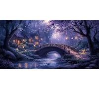 RêVe Diamond Painting Lune Peinture Diamant Adulte Point de Croix Activité Manuelle Adulte Mosaique Loisir Creatif Peinture Diamant DIY Diamond-Painting Enfant, pour Decoration Automne 30x60cm F - 315