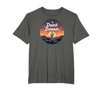 Rêve du désert : enchanteur Coucher de Soleil Cactus Paysage Art T-Shirt, Homme Grandes Tailles, Asphalte, 5X Tall