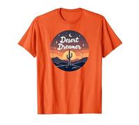 Rêve du désert : enchanteur Coucher de Soleil Cactus Paysage Art T-Shirt, Homme, Orange, XL