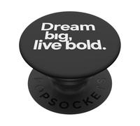 Rêve en Grande Vivre Audacieusement - Inspiratrice Minimaliste PopSockets PopGrip Adhésif