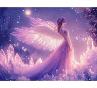 Rêve Peinture Diamant Adulte, DIY Diamond Painting Complet, Ange Diamond Painting Artisanat Strass Point de Croix Loisirs Créatifs Adultes, Décoration Murale Maison Peinture Diamant 50x70 cm W-10379