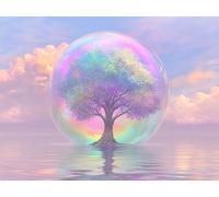 Rêve Peinture Diamant Adulte, DIY Diamond Painting Complet, Arbre Diamond Painting Artisanat Strass Point de Croix Loisirs Créatifs Adultes, Décoration Murale Maison Peinture Diamant 30x40 cm W-10673