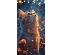 Rêve Peinture Numero Adulte Chat Coloriage par Numero Adulte Kit de Peinture à L'huile sur Toile Bricolage pour Enfant, Paint by Numbers 55X110cm Activités Manuelles Pour Décoration Maison W6-692
