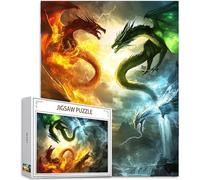 Rêve Puzzle 1314 Pièces Adultes, Grand Bois Puzzle Dragon Motif Désign 75x50cm Jigsaw Bricolage Artisanat 14 Ans Activité Familiale avec Emballage Cadeau pour Decoration Murale Maison Chambre,Model674