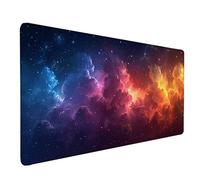 RêVe Tapis de Souris XXL 100x50cm, Tapis Souris Ciel éToilé sous Main Bureau avec Bords Cousus, Imperméable Mouse Pad Base en Caoutchouc Antidérapant Surface pour Gamer, PC, Cadeau Femme -lsy26031Z