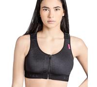 Revée Bra Elodie Brassière Post Opératoire - Soutien Gorge de Compression Postopératoire avec Ouverture Frontale, Augmentation ou Réduction Mammaire, Substitution de Prothèse, Blanc/Noir