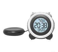 Réveil, 10,6 x 6,5 x 10,6 cm, horloge de chevet numérique avec double alarmes et rétro-éclairage, vibreur pour affichage de la date, de la semaine, de la maison, du bureau (noir)