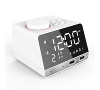 Réveil 10 x 0 4 x 6 2 cm Enceinte Bluetooth Affichage numérique LED Affichage de l'heure Appel mains libres Fonction radio USB