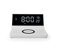 Réveil 3 en 1 avec Fonction Chargeur Sans Fil Qi 15W et Snooze Blanc