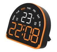 Réveil à affichage LED avec option de lumière ambiante et unité de température facile pour la gestion quotidienne du temps (orange)