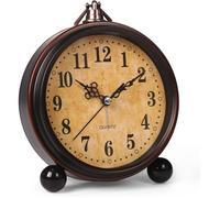 Réveil à batterie, veilleuse, horloge de table analogique vintage super silencieuse et sans tic-tac pour chambre à coucher, chevet,