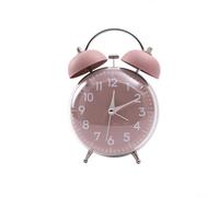Réveil à double cloche avec veilleuse pour une meilleure vérification de l'heure nocturne (rouge clair)