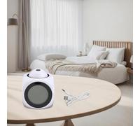 Réveil à projection à activation vocale avec angle de projection réglable 24 heures et affichage de l'heure et de la température, alimenté par USB ou par piles (blanc + USB)