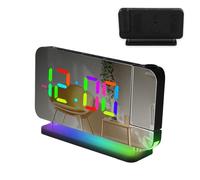 Réveil à projection, affichage numérique LED, luminosité réglable, projecteur de temps de plafond, utilitaire moderne pour la maison et le bureau, grande de nuit, horloge miroir élégante pour