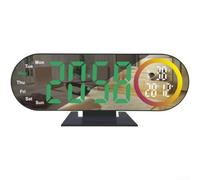 Réveil à projection avec affichage numérique LED, heure, date, température, contrôle de la luminosité et veilleuse RVB dynamique pour n'importe quelle pièce (lumière verte de projection)