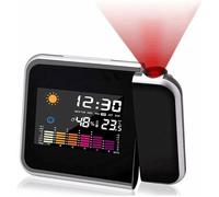 Réveil à projection, calendrier à écran couleur, station météo personnelle pour chambre à coucher, projecteur à intensité variable,