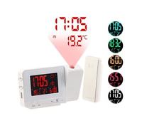 Infactory Réveil à projection et station météo sans fil 2 en 1 – Blanc
