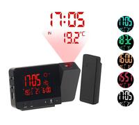 Réveil à projection et station météo sans fil 2 en 1 - Noir - Infactory