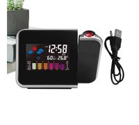 Réveil à projection, horloge à projection pour plafond de chambre à coucher | Réveils avec projecteur pour chambre d'enfant, alarme de projecteur station météorologique avec écran LED traspar