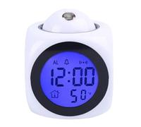 Réveil à projection - Horloge cube ABS de 10 cm | Double réveil avec lumière de nuit chaude | Projette sur le mur fournissant 6 sonneries pour chambre d'enfant et utilisation dans le salon