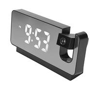 Réveil à Projection LED pour Chambre à Coucher, Horloge Numérique avec Projecteur Rotatif à 180°, Affichage de L'heure, de la Date, de la Température, Projection sur le Mur du (Le noir)
