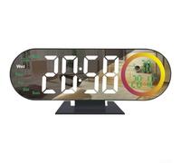 Réveil à projection numérique LED - Miroir coloré - Horloge électronique pour salon, chambre à coucher, fonction mémoire de temps, alimentation USB (lumière blanche de projection)