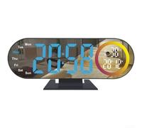 Réveil à projection numérique LED - Miroir coloré - Horloge électronique pour salon, chambre à coucher, fonction mémoire de temps, alimentation USB (projection de lumière bleue)