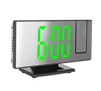 Réveil à Projection Numérique pour Chambre à Coucher, Horloges électroniques LED avec Projection sur Mur de Plafond, Projecteur 180°, Alimenté par Batterie avec Chargeur USB,(lumière Verte)