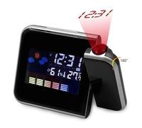 Réveil à projection numérique Station météo avec thermomètre de température hygromètre d'humidité/horloge de projecteur de réveil de chevet,Prédire avec précision