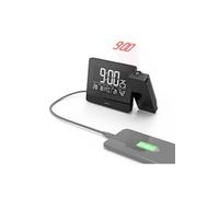 Hama Réveil à projection Plus Charge – Pivotable 360°, Radio DCF, Thermomètre, USB, Noir