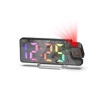 Réveil à Projection pour Chambre à Coucher - Horloge Numérique avec Projecteur Rotatif à 180, Écran de 7,9 Pouces, pour les Gros Dormeurs