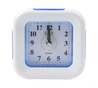 Réveil à quartz silencieux avec veilleuse et bouton snooze, design compact avec cadran numérique transparent et stabilité antidérapante (bleu)