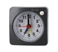 Réveil à quartz silencieux avec veilleuse et répétition de sommeil | Horloge de bureau carrée portable pour chambre d'enfants et d'étudiants | Pas de bruit de tic-tac | Plastique | Jaune (gris)