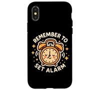 Réveil Amusant avec Inscription « Remember to Set Alarm » Coque pour iPhone X/XS