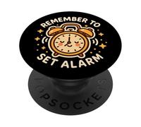 Réveil Amusant avec Inscription « Remember to Set Alarm » PopSockets PopGrip Adhésif
