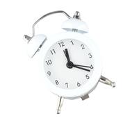 Réveil analogique à double cloche avec mouvement à quartz, fonctionne avec piles (incluses), corps en métal compact 7 x 5 x 1,8 cm - pour chambre à coucher, enfant (rouge)