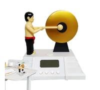 Réveil analogique à tic-tac, réveil numérique pour chambre à coucher, réveil numérique, finition grainée, avec chiffres et carillons quart d'heure, dormeurs lourds, affichage électronique de l'heure,