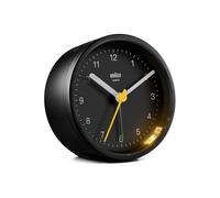 Braun Réveil analogique Classique avec Fonction Snooze et lumière, Mouvement à Quartz Silencieux, bip de l’Alarme en Crescendo, en Noir, modèle BC12B.