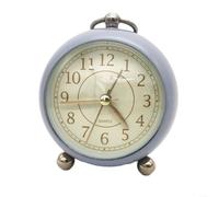 Réveil analogique de style vintage avec trotteuse sans tic-tac et veilleuse douce, bouton d'alarme simple, portable et à piles (D)