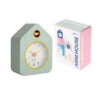 Fisura - Mini Maison Vert Réveil Analogique sans Tic-Tac Original. Petit. Dimensions: 9,7 cm x 7,3 cm x 4,5 cm. Fonctionnement : 1 Pile AA, Menthe