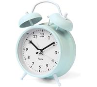 fisura. - Réveil Matin Menthe et Blanc. Reveil Analogique avec veilleuse à LED. Silencieux sans Tic-Tac. Cadran de 9 centimètres. Dimensions : 11,7x5,5x16. en Métal et ABS