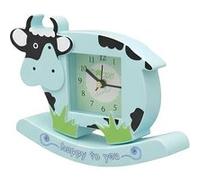 Réveil Analogique pour Enfant en Forme de Vache Modèle Happy to You Avizar Bleu Bleu
