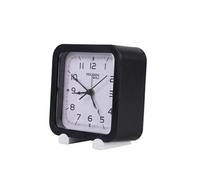 Réveil Analogique Quartz Silencieux Carré Design Minimaliste - Noir