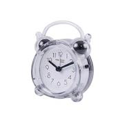 Réveil Analogique Quartz Silencieux Double Cloche Veilleuse - Noir / Transparent