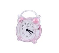 Réveil Analogique Quartz Silencieux Double Cloche Veilleuse - Rose clair