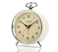 Réveil analogique rétro sans tic-tac - 11 cm - Réveil analogique rond avec veilleuse - Snooze - Fonctionne avec piles - Fort pour dormeurs profonds - Enfants - Seniors - Réveil analogique pour chambre