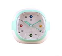 Réveil analogique silencieux avec veilleuse, design compact pour chambre à coucher, bureau, étudiant pour un réglage facile, rose, bleu, violet, vert émeraude, affichage clair, 10,5 x 4,5 x 10 cm