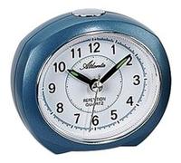 Atlanta 1593/5 Réveil quartz analogique bleu silencieux sans tic-tac avec lumière snooze