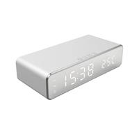 Réveil avec chargeur de téléphone, station de charge sans fil avec affichage de la température, support pour chargeur de téléphone, station de charge numérique, coussin de charge rapide, affichage